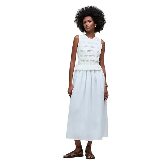 Madewell | Dresses | Madewell Banjanan Heather Crochet Dress Womens Size Xl  In Cream New With Tags | Poshmark